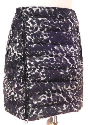 BOGNER FIRE & ICE GRAY SOPHY-D LEOPARD PRINT PUFFY DOWN SKIRT APRIS SKI SZ 4 NWT