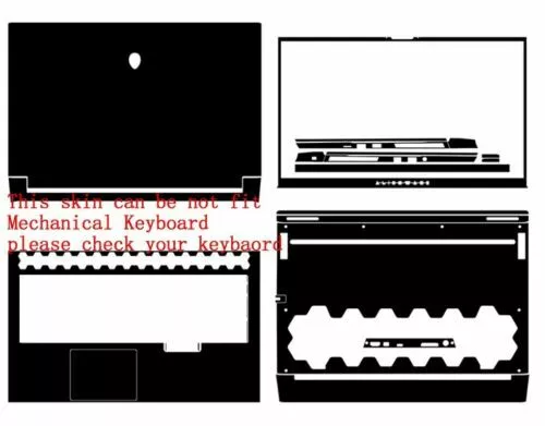 Carbon Skin Sticker Cover for 2021 Dell Alienware M17 R4 Non-Mechanical Keyboard