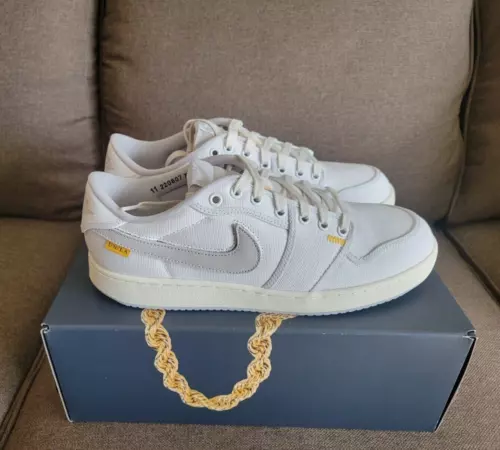 Size 10.5- Jordan 1 Retro AJKO Low SP Union White Canvas / DO8912-101