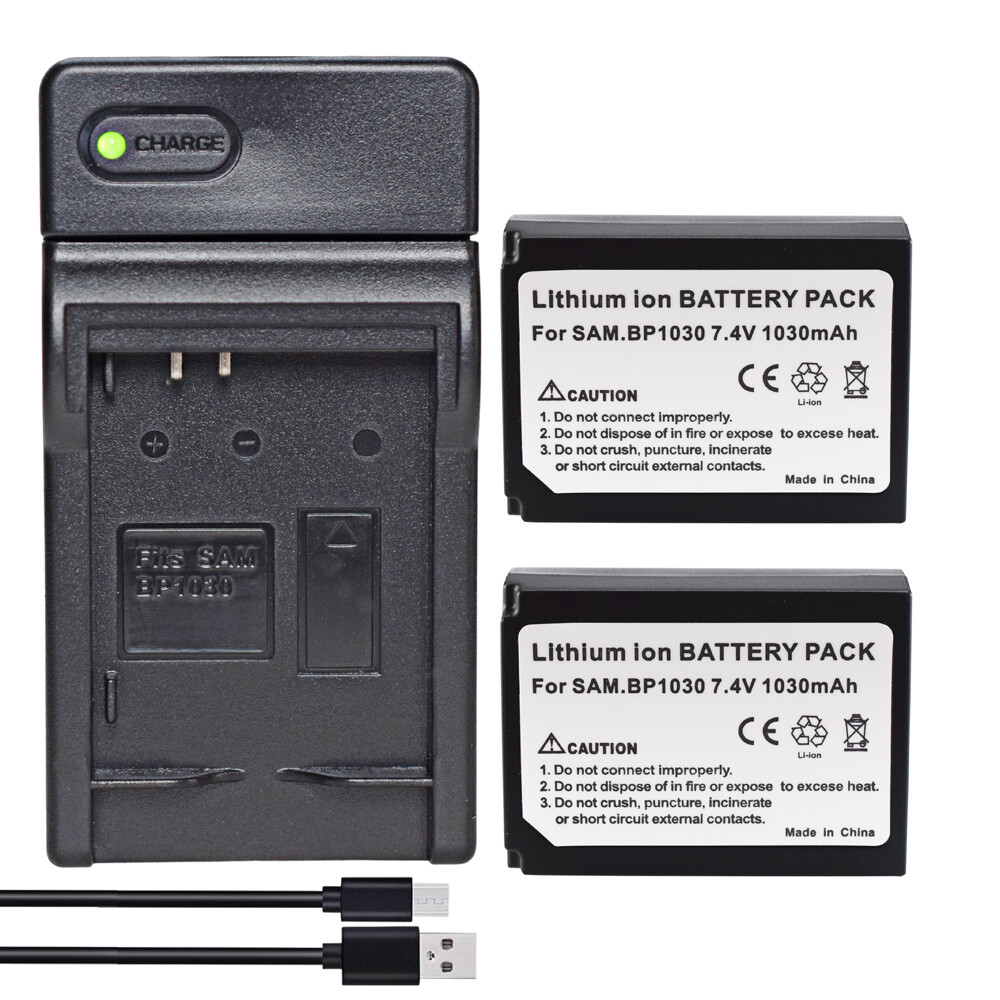 バッテリー+充電器 SAMSUNG - SAMSUNG Battery Pack 2x Battery +Charger for Samsung BP-1030 ED-BP1030 BC-1030