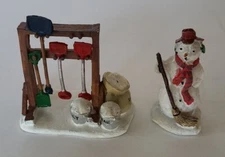 LEMAX Village Collection "SHOVELS AND SALT" (RETIRED #64482) & "MISTER SNOWMAN"