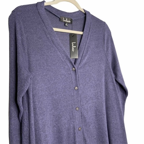 Vestido Suéter Cárdigan Lulu's Talla Mediana Brezo Azul Marino Dulce Comodidad - Imagen 4 de 10
