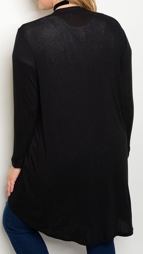 Long Sleeve Open Front Lightweight/Sweater Cardigan/Cover-Up Top Tunic L XL 2XL - Picture 3 of 4