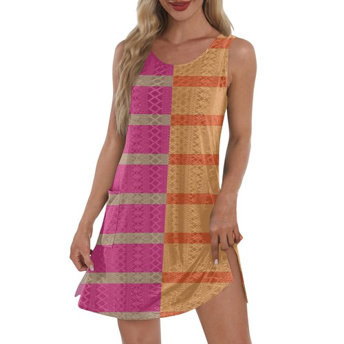 Women's Casual Sundress With Pockets Summer Boho Beach Dress T-Shirts Dress V - Picture 2 of 45