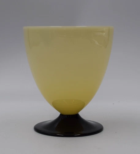 Steuben Mirror Black & Ivory Art Deco Design Water Goblet Circa 1930