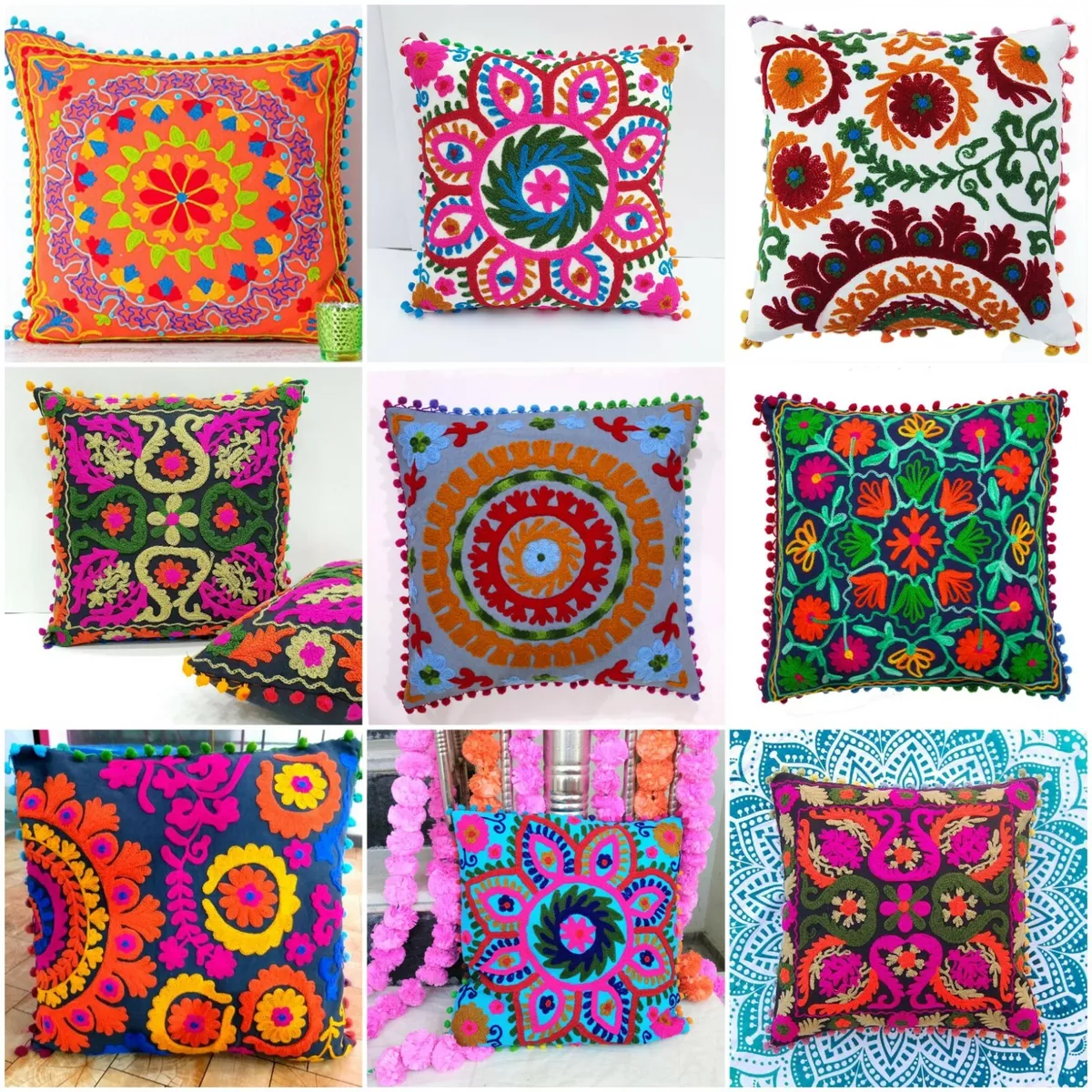 Ethnic top cushion cover