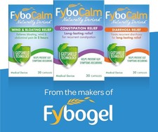Fybocalm Naturally Derived Diarrhoea Wind&Blaoting Constipation Relief 30capsule