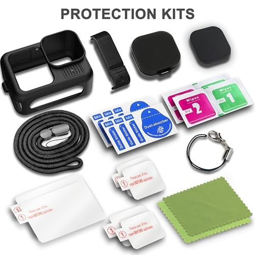 Silikon Hülle Case für Go Pro Hero 13 schwarz, 6 Stück Display & Schutz Akku - Bild 8 von 8