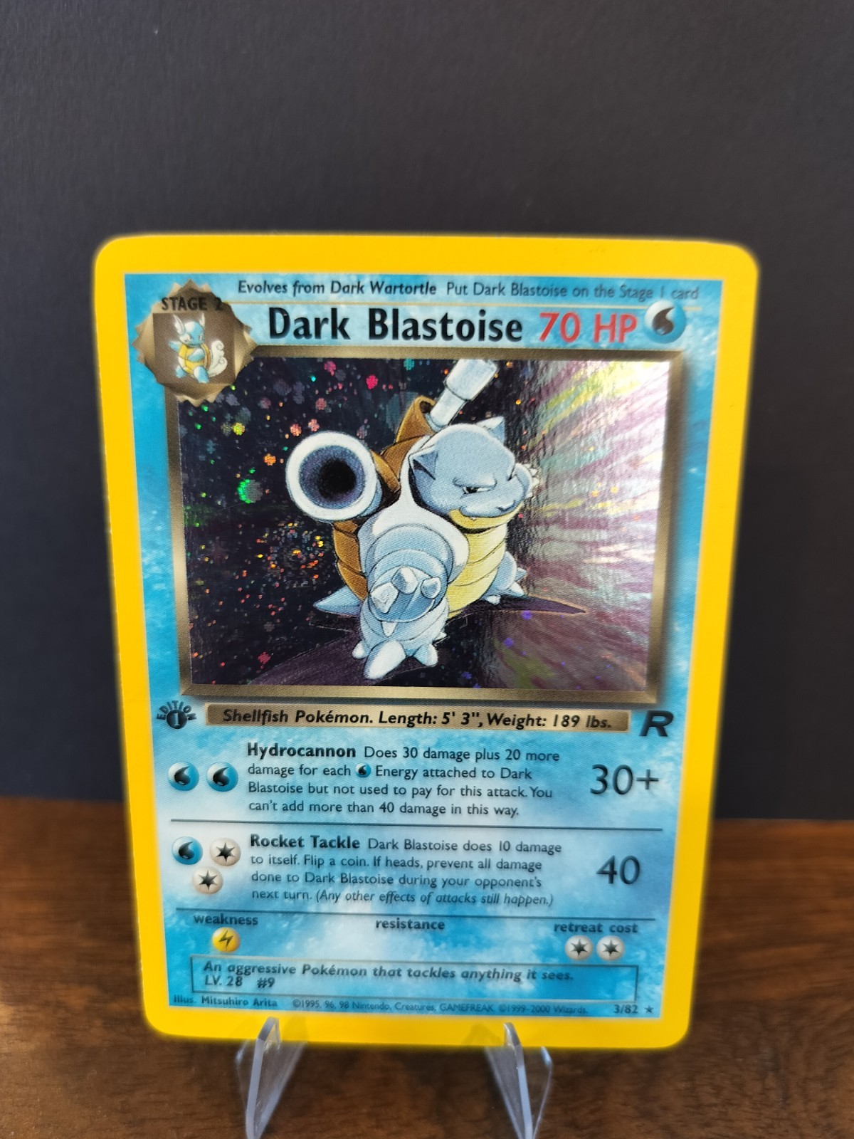 1995 dark blastoise pokemon card value 2000 POKEMON TEAM ROCKET HOLO DARK BLASTOISE #3 PSA 10 GEM MINT main image 1