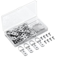 D Ring Picture Hangers with Screws, 40 lb Load Heavy Duty 30 Pcs 40 lb-Silver