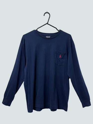 Polo Ralph Lauren Navy Long Sleeve T-Shirt M Used Excellent Condition - Picture 1 of 4