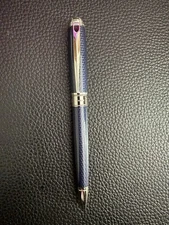S.T.Dupont Line D Medium GuillocheUnder Blue Lacquer Ball Point Pen