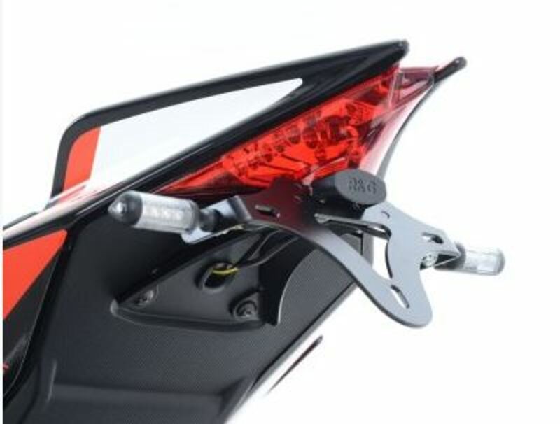 Support de plaque noir R&G RACING Aprilia V4 Tuono anti-vibration