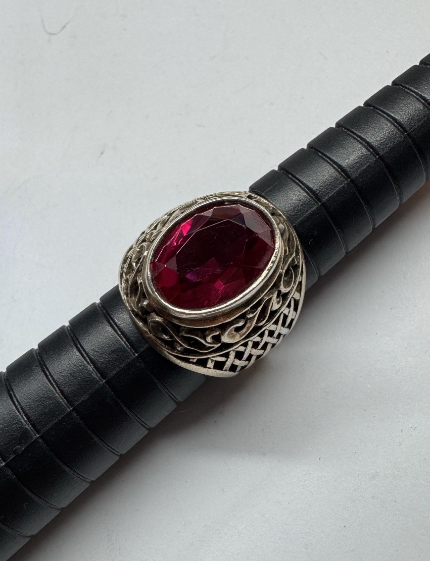 Vintage Original Soviet Solid Silver 875 Ring Rub… - image 11