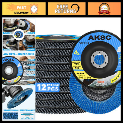 4.5'' Flap Discs for Angle Grinder, 60 Grit Grinding Discs, Type 29, 12 Pack