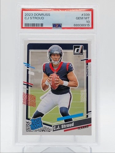 CJ STROUD 2023 DONRUSS RATED ROOKIE FOOTBALL TEXANS RC PSA 10 Q4320