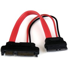 6in Slimline SATA to Adapter with Power - F/M Standard, Red