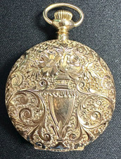 VERY RARE - SPECTACULAR 1909 14K SOLID GOLD HAMILTON POCKET WATCH; 0s, 17j