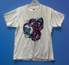 Vintage 80s 90s Abstract Art Roses Graphic T-Shirt XL Made In USA