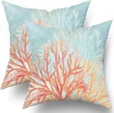 Giwawa Coastal Coral Throw Pillow Covers 20" x (Pack of 2), Orange 