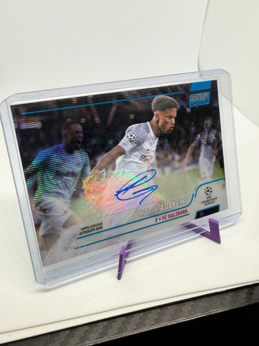 Karim Adeyemi 2021-22 Topps Stadium Club Chrome UCL Auto Blue Wave /75 #CA-KA