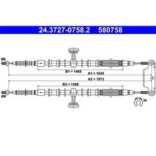 ATE HANDBREMSSEIL 1630mm HINTEN passend für OPEL VECTRA | 24.3727-0758.2