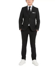 Michael Kors Boys 2 Piece Slim Fit Stretch Suit Grey / Black Size 18 New 225