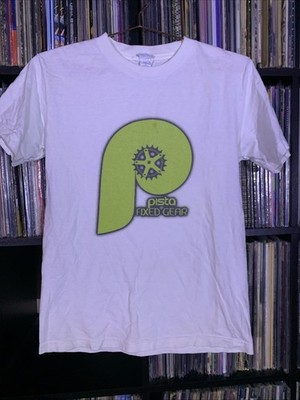 Vintage Pista bike shop Newport Beach fixed gear bicycle fixie Sz S Shirt B5