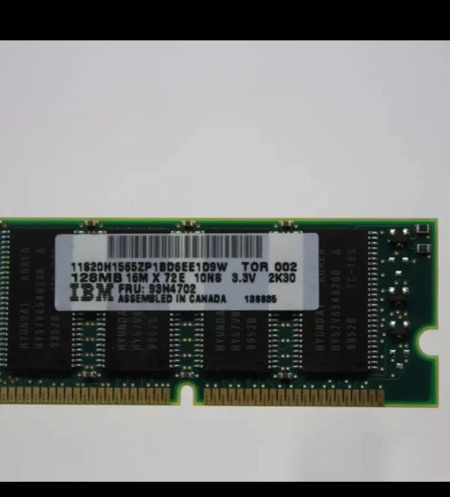128 MB 200 pines SDRAM DIMM PC66 memoria 16x72 IBM Fru 93H4702 ECC PC-66 Foto 2 de 4