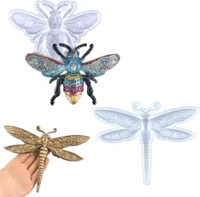 2 PCS Animal Silicone Molds Unique Dragonfly Silicone Mold Bee Silicone Mold Lar