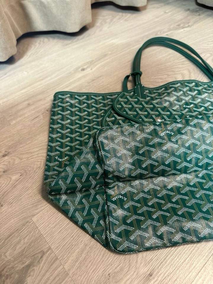 Bolso de Mano Goyard Saint Louis Verde Talla Grande Excelente Estado Foto 4 de 4