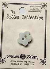 DIY Mill Hill Ceramic Button - Seafoam Posy Flower
