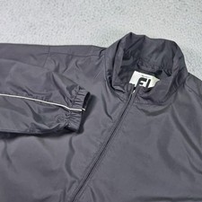 FootJoy Jacket Womens XL Gray White Full Zip Golf Windbreaker FJ Zip Pockets