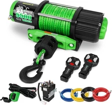 5500 Winch 12V Electric ATV/UTV Winch with Synthetic Rope,2pcs Wireless Remote a
