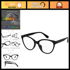 Blue Light Blocking Glasses for Men Women, Round Thick Frame, Non-Prescription