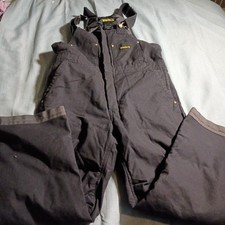 Walls Men's Black Insulated Duck Bib Overalls Medium Regular MR Quilted Workwear