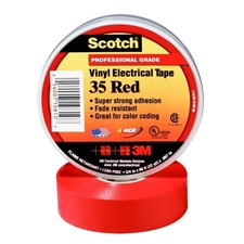 T96403510PKR Red 3M 35 Electrical Tape, 7 mil, 3/4" x 66' Pack of 10 