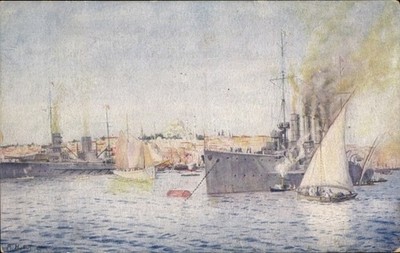 Künstler Ak Konstantinopel Istanbul Türkei, Kriegsschiffe, Sultan... - 5056363