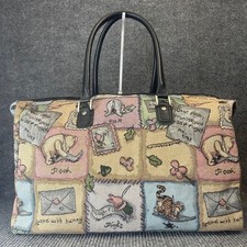 Vintage Walt Disney Winnie the Pooh Tapestry Duffle Bag Large Carry-On Y2K