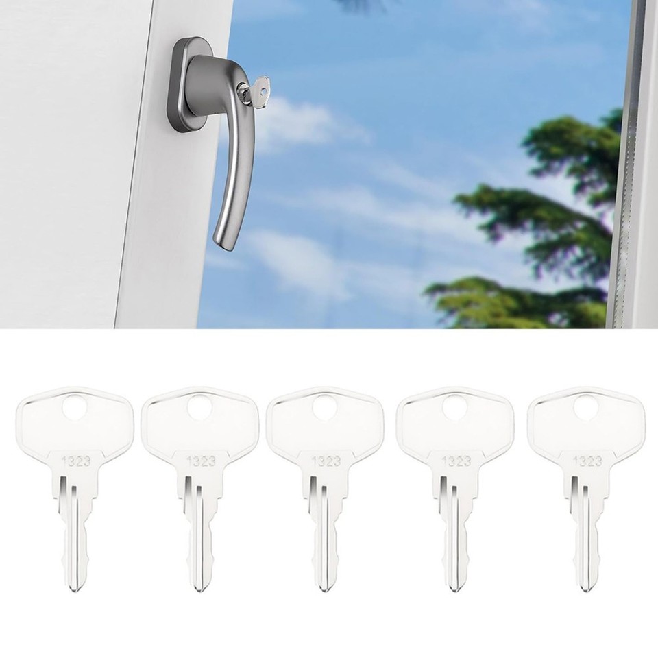 Set of 5 UPVC Window Handle Keys for Hoppe Window Locks with Code 1323 ...