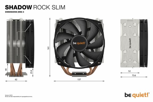 Dissipatore CPU be quiet! SHADOW ROCK SLIM 160W 135mm x4 Heatpipe 6mm Intel 2066 - Photo 8/8
