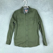 Wrangler Shirt Mens Small Green Flex For Comfort Long Sleeve Button Up Casual
