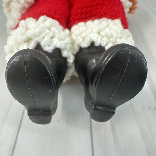 Vintage gehäkelte Mr. und Mrs. Weihnachtsmann Puppe gehäkelte Outfits 14 Zoll - Bild 7 von 24