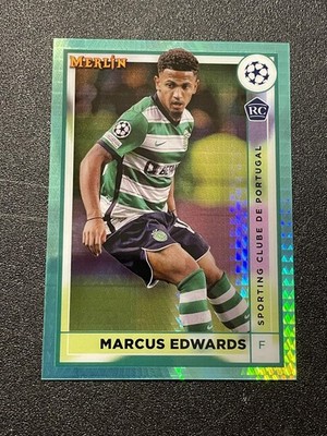 2022-23 Merlin Chrome UEFA Club  #126 Marcus Edwards Aqua Prism Refractor