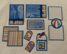DIVE IN "Swimming" Premade Scrapbook Page Mat Set SEWN