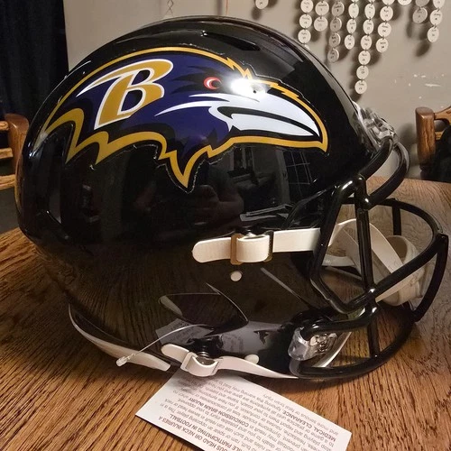 Ray Lewis Autographed Baltimore Ravens Full Size Authentic  Helmet Beckett COA