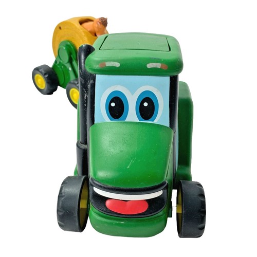 John Deere TOMY Tractor Push Pull Toy Pig Horse Cow Goat Plastic Farm Animal Set - Picture 7 of 17