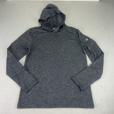 ALO Core Hooded Runner Hoodie Men S Gray Stretch Performance Lightweight Gym Run