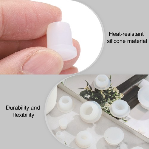 30pcs Hole Plugs Fit for 9.5mm(3/8 Inch) Hole, Round Snap Plug for Home,White - Afbeelding 3 van 5