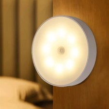 8 LED Motion Sensor Night Light USB Rechargeable Wireless Magnetic Wall Cabinet